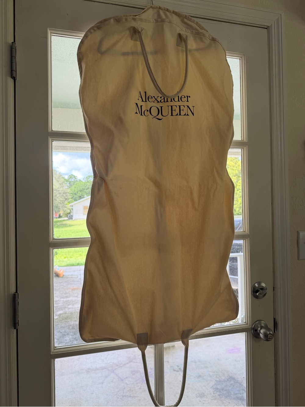 Alexander McQUEEN Cream Garment Bag - Protective Travel Cover